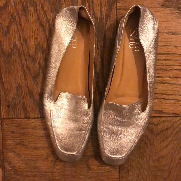 FRANCO SATRO SHOE SLIVER LEATHER FLATS SIZE 10 - Picture 2 of 8